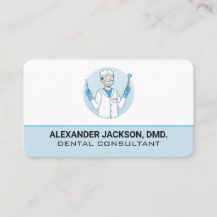 Carte De Visite Dentiste tenant des outils