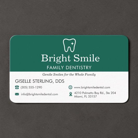 Carte De Visite Dentiste Vert