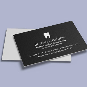 Carte De Visite Dentistère Professional Solid Black