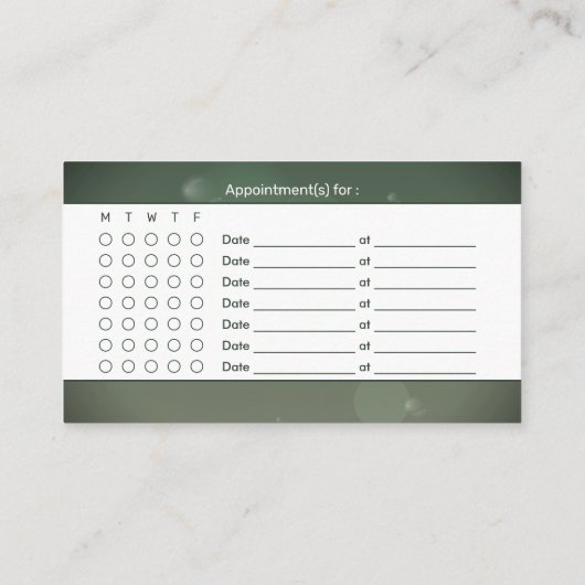 Carte De Visite Dentistesse dentaire Dents Nomination (Dos)