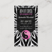 Carte de visite d'entraîneur à vie rose noir blanc (Dos)