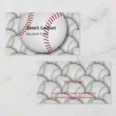 Carte de visite d'entraîneur de baseball (Devant / Derrière)