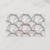 Carte de visite d'entraîneur de baseball (Dos)