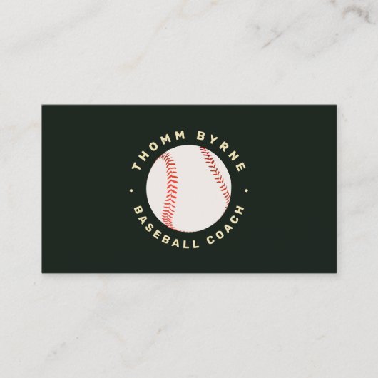 Carte de visite d'entraîneur de baseball (Devant)