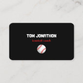 Carte de visite d'entraîneur de baseball professio (Devant)