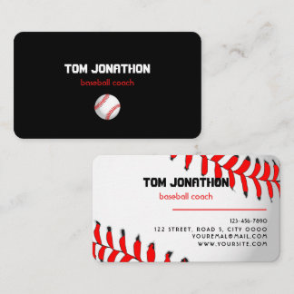 Carte de visite d'entraîneur de baseball professio