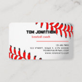 Carte de visite d'entraîneur de baseball professio (Dos)