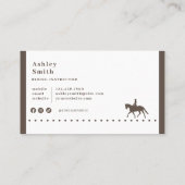 Carte de visite d'entraîneur de chevaux à la mode  (Dos)