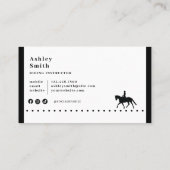 Carte de visite d'entraîneur de chevaux à la mode  (Dos)