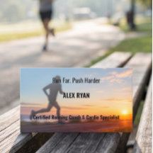 Carte de visite d'entraîneur de course Sunrise Pho