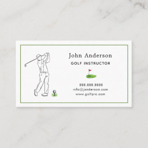Carte de visite d'entraîneur de golf professionnel