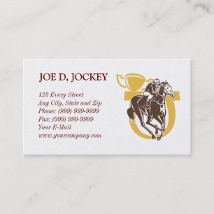 carte de visite d'entraîneur de jockey de course