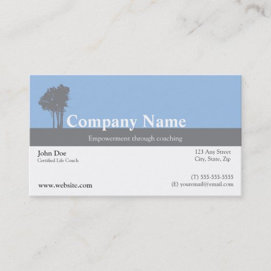 Carte de visite d'entraîneur de la vie (Devant)