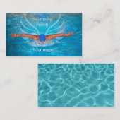Carte de visite d'entraîneur de natation (Devant / Derrière)
