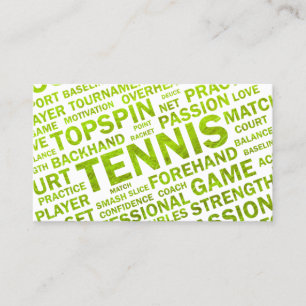 Carte de visite d'entraîneur de tennis