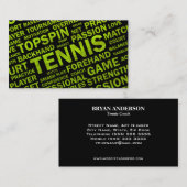 Carte de visite d'entraîneur de tennis (Devant / Derrière)