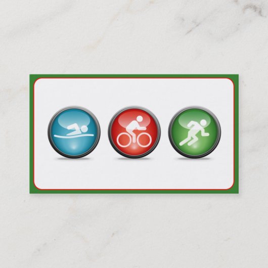 Carte de visite d'entraîneur de triathlon (vert) (Devant)