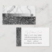 Carte de visite d'entraîneur Diamond Marbre Argent (Devant / Derrière)