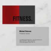 Carte de visite d'entraîneur noir gris rouge éléga (Devant / Derrière)