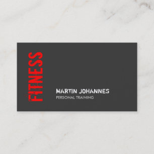 Carte de visite d'entraîneur personnel Red Grey