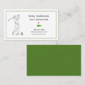 Carte de visite d'entraîneur professionnel de golf (Devant / Derrière)