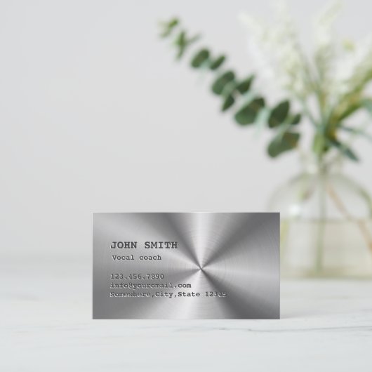 Carte de visite d'entraîneur Vocal en acier inoxyd (Debout devant)