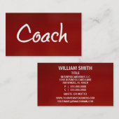 Carte de visite d'entraîneurs (Devant / Derrière)