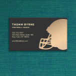 Carte de visite d'entraîneurs de football<br><div class="desc">Logo de silhouette du casque de football or Pour obtenir des documents marketing complémentaires,  veuillez me contacter à l'adresse maurareed.designs@gmail.com. Pour plus de logos préfabriqués visitez logoevolution.co. Design original par Maura Reed.</div>