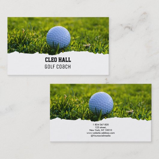 Carte de visite d'entraîneurs de golf (Devant / Derrière)