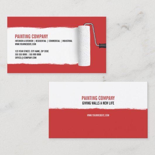 Carte de visite d'entrepreneur de peinture de (Devant / Derrière)