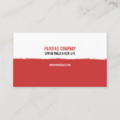 Carte de visite d'entrepreneur de peinture de (Dos)