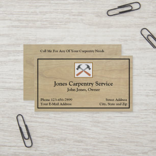 Carte de visite d'entrepreneur en construction de