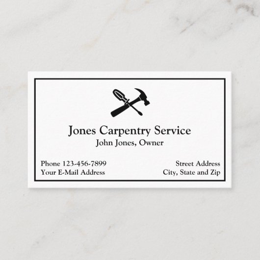 Carte de visite d'entrepreneur en construction de (Devant)