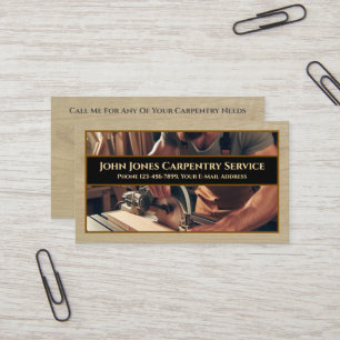 Carte de visite d'entrepreneur en menuiserie const