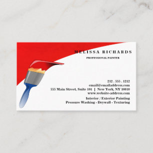 Carte de visite d'entrepreneur en peinture