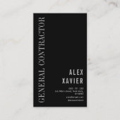 carte de visite d'entrepreneur noir simple (Devant)