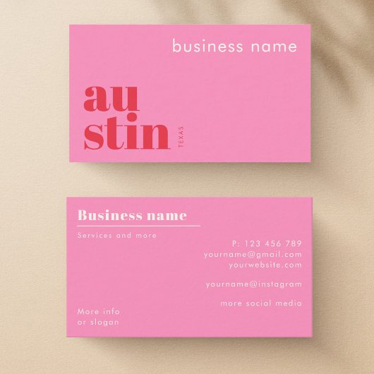 Carte de visite d'entreprise à Austin Texas