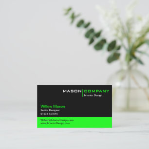 Carte de visite d'entreprise Black and Lime Green