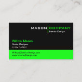 Carte de visite d'entreprise Black and Lime Green (Devant)