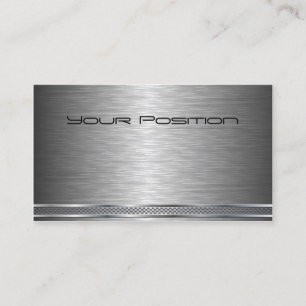 Carte de visite d'entreprise brossé en argent fonc