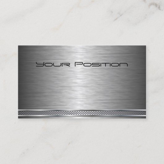 Carte de visite d'entreprise brossé en argent fonc (Devant)