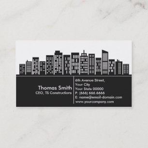 Carte de visite d'entreprise de construction