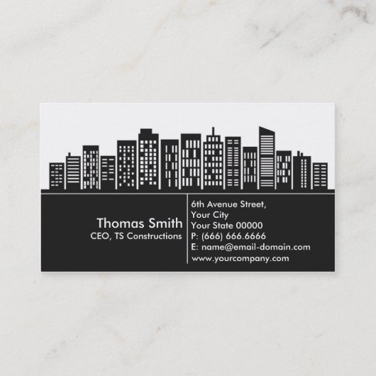 Carte de visite d'entreprise de construction (Dos)