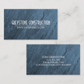 Carte de visite d'entreprise de construction bleue (Devant / Derrière)