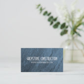 Carte de visite d'entreprise de construction bleue (Debout devant)