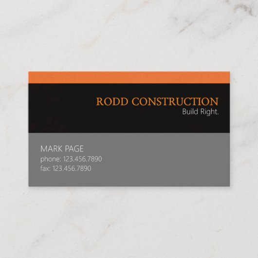 Carte de visite d'entreprise de construction de bâ (Devant)