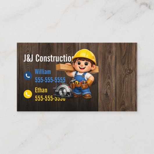 Carte de visite d'entreprise de construction profe (Devant)