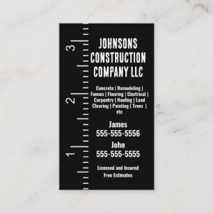 Carte de visite d'entreprise de construction ruban