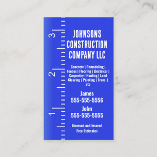 Carte de visite d'entreprise de construction ruban
