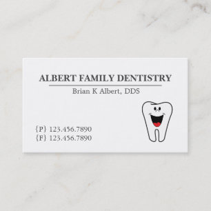Carte de visite d'entreprise de dentiste dentister